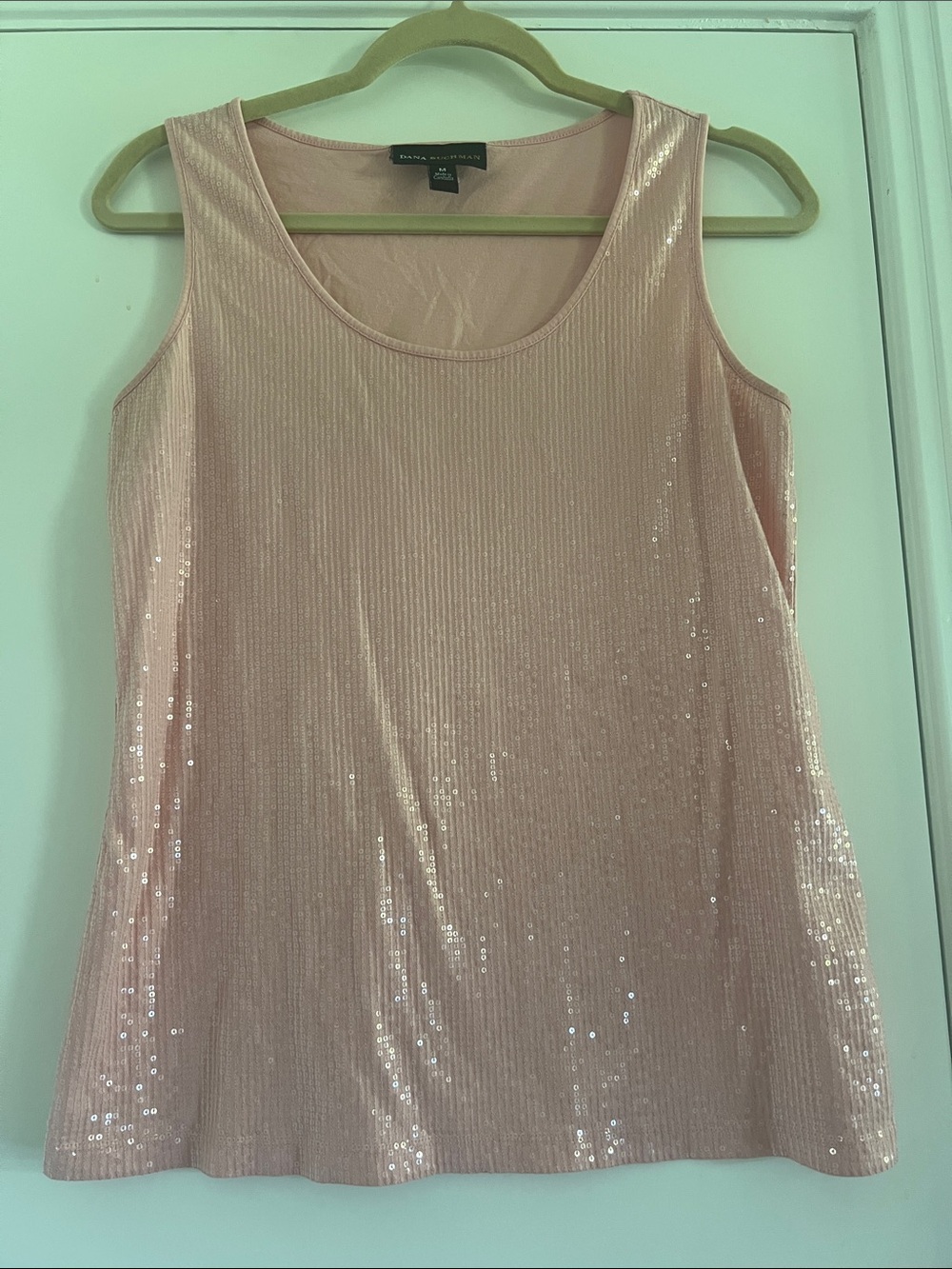 Dana Buchman Pink Sequin Scoop Neck Tank
